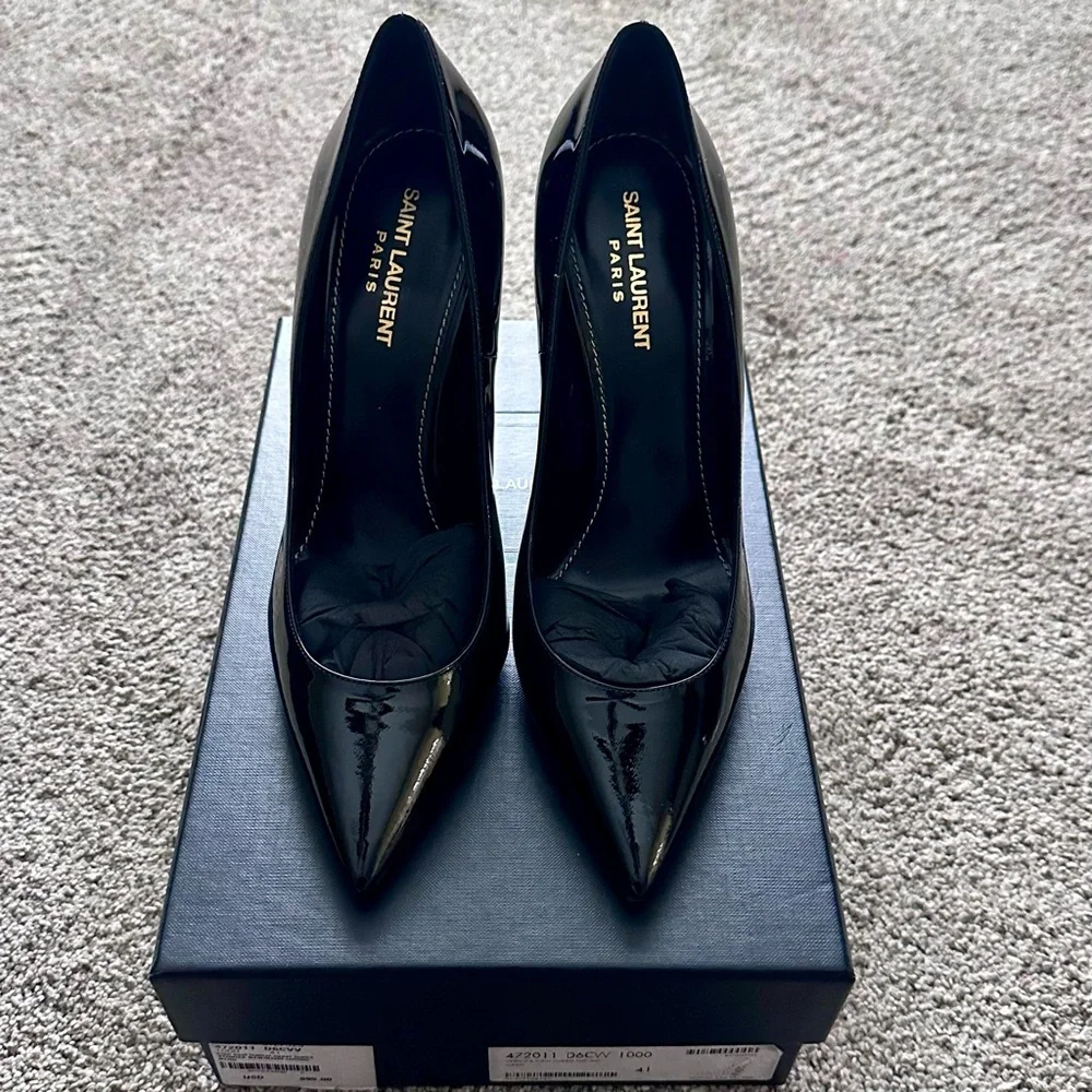 BNIB Authentic Saint Laurent YSL Opyum 110 Patent Leather Pumps Nero Black 41 - Picture 4 of 14